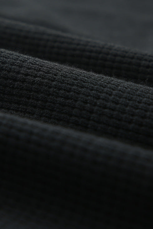 Ribbed Zipper Sweatshirt and High Waist Shorts Set